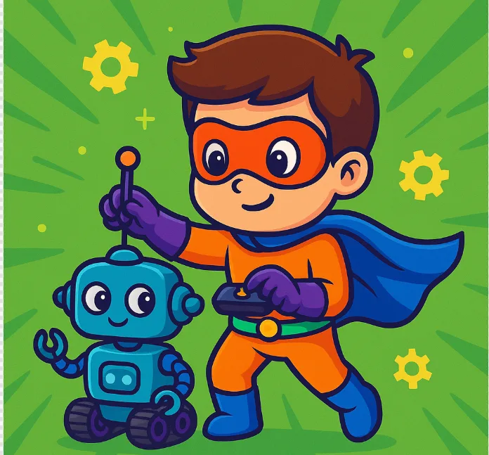 Alumnos construyendo robots en clase de robótica
